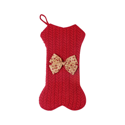 Knitted Christmas Stocking Bone Design42x22cm 2