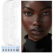 Glitter Freckles Tattoo Sticker 6pcs Waterproof Metallic Face Freckle Tattoo for Festival Party