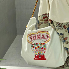 Τσάντα Tote από καμβά με χειροποίητο κέντημα, μεγάλης χωρητικότητας