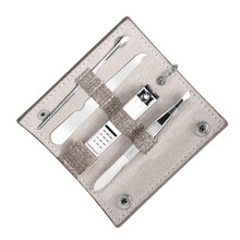 Manicure Set 4pcs Stainless Steel Nail and Eyelash Grooming Kit with Ergonomic NonSlip Grip