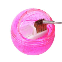 Nail Drill Bit Cleaner Box with Soft and Hard Brushes for Fast Bit Cleaning Salon Use