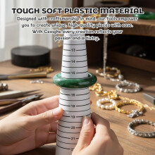 2 Measuring Tools with 2 Rolls Double-Sided Tape, Bracelet Sizer and Mandrel Set, Measuring Tool for Jewelry Making
