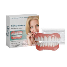 Fake Teeth Cosmetic Denture Set with Moldable False Teeth for Instant Smile Change and Quick Easy Installation