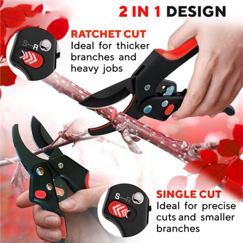 1pc Professional Ratchet Anvil Pruning Shears, Segmented Pulley Pruning Shears, Hand-Saving Branch Pruning Shears 1