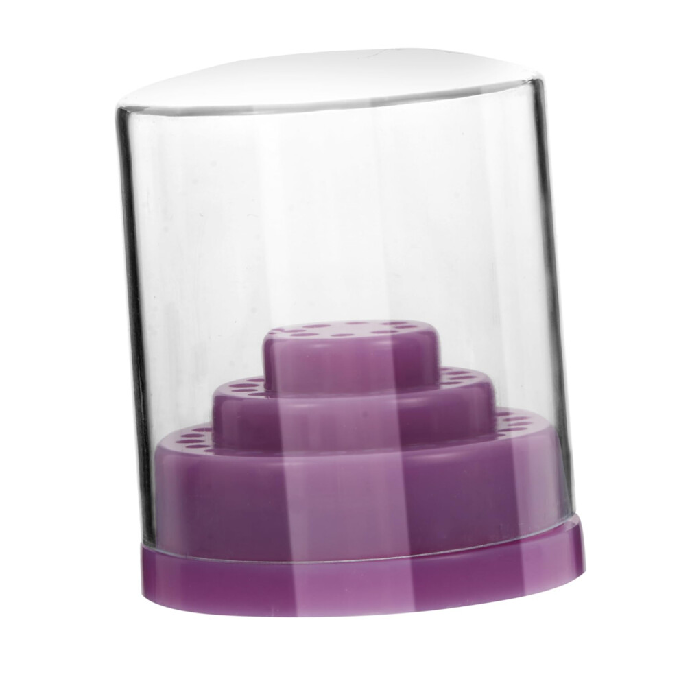 48 Holes Nail Drill Bit Holder Clear Visibility Organizer Box for Professional Salon and Home Use