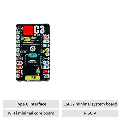 M5Stamp C3 Mate with Pin Headers ESP32-C3 Development Board WiFi  IoT Core Board