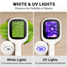 Autofokus Handheld Digitalmikroskop, 2,8 Zoll IPS-Bildschirm-Vergrößerungsglas mit LEDs, Tragbares Vergrößerungsglas für /Windows