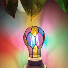 Stained Glass Light Bulb 4W 120V LED Painted Glas Light Bulb E26 Base Night Lamp Home Decor Romantic Festive Atmosphere