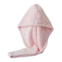 Microfiber Hair Drying Towel Cap with Fast Absorption and Secure Button Closure for Home and Travel