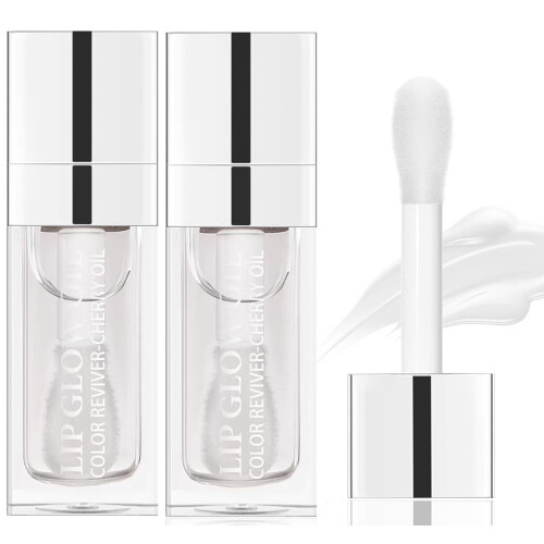 2PCS Lip Oil Gloss Set with Deep Hydration, NonSticky Plumping Effect, Moisturizing for Dry Lips