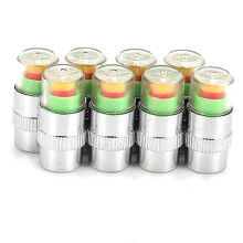 Tire Pressure Monitor Valve with 3-Color Visual Indicator Sensor for Cars and Motorcycles,Metal Construction PC Cover