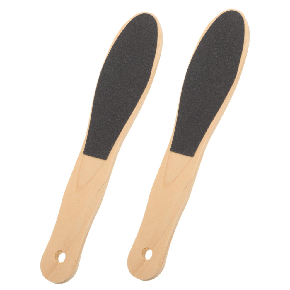 2pcs Wooden Handle Foot File Callus Remover for Pedicure Hard Skin Removal