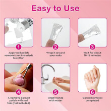 400 Pcs Nail Polish Remover Foil Nail Wraps,Nail Foils Soak Off, Gel Finger Polish Remover Foil Wraps for Nails Removal