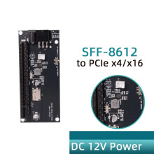 Oculink SFF-8612 to PCIe X4 X16 Slot Adapter Card GPU Power 12V for PC Mainboard Card