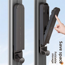 Étendoir à Linge Pliable et Rétractable, Sans Perçage, en Aluminium Aérospatial, pour Balcon, Salle de Bain, Intérieur, Fenêtre