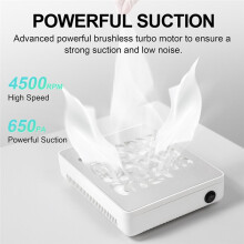 EU Plug Turbine Brushless Nail Dust Remover Strong Suction Nail Vacuum Cleaner for Manicure with Removable Filter