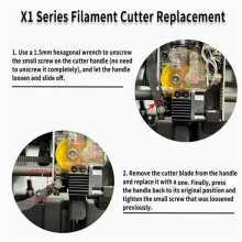 9 Stück Filamentschneider für X1/X1C/P1S Ersatz-Filamentschneider-Ersatzteile für Bambu 3D-Druckerzubehör