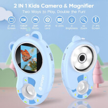 Microscopio Digitale 2 In 1 con Videocamera, Schermo IPS da 2" e Microscopio Tascabile da 1000X per Bambini