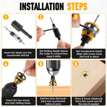 Woodworking Limit Four Countersink Drill High-Speed Steel Drill Adjustable Depth Step Drill Screw