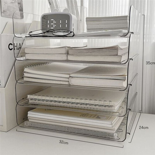 A4 Document Paper Organizer Magazine Organizers Stackable Brochure Holder with Stable Base 2
