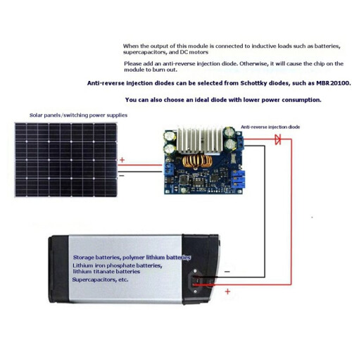 9-50V 15A Adjustable Buck Module Solar MPPT Buck Charging Module Step Down Charger with Display 1