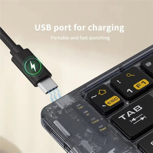 Transparent Foldable Wireless  Keyboard with Mouse Kit Folding Travel Keyboard for Smartphone Computer 1