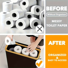 1PC Long Roll Paper Storage Box, Foldable, Anti Slip Base, Suitable for Storage and Storage in the Bathroom Grey