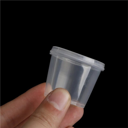 100Pcs Small Plastic Disposable Sauce Cups with Lids for Food Storage 2