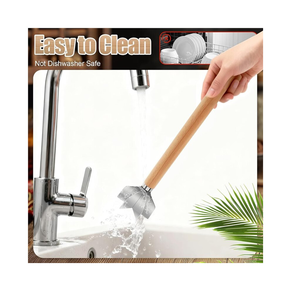 2Pcs Stainless Steel Meat Chopper,6-Blade Ground Beef Chopper Potato Masher Hamburger Smasher Tool For Kitchen Cooking 4713950435230