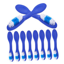 20 Pack Mini Denture Toothbrush Set Compact Short Handle Firm Bristle for Travel and Secure Facilities