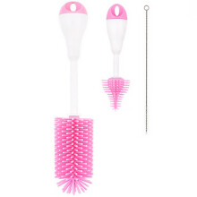 360 Rotating Baby Bottle Cleaning Brush Set 3pcs with Easy Grip Handle for Milk Bottles and Pacifiers