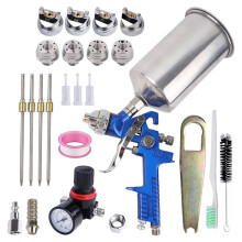HVLP Spray Paint Gun Kit for Automotive and DIY Projects - Includes 5 Nozzles and 1000cc Cup