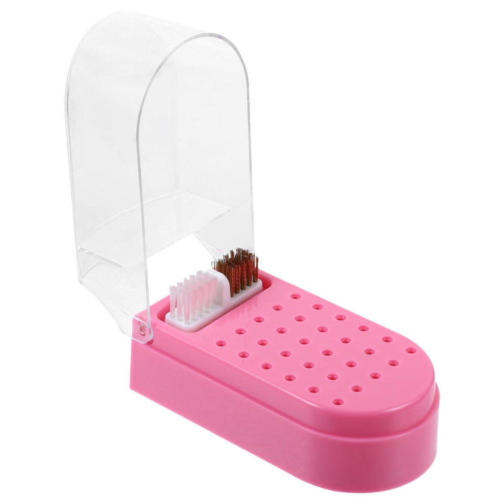 Nail Drill Bit Organizer with Clear Visible Storage Box for Manicure and Nail Art Supplies