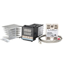 REX-C100 Digital PID Thermostat Temperature Controller with Heat Sink REX-C100/ 40DA SSR Relay/K Thermocouple Probe