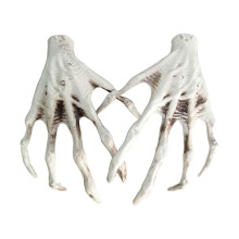 1 Pair Halloween Skeleton Hand Decor with Realistic White Witch Hands for Haunted House and Party