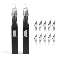 2pcs DIY Aluminum Handle Carving Knifes Comes with 10 Horseshoe Art Blades That Can Be Replaced By Yourself