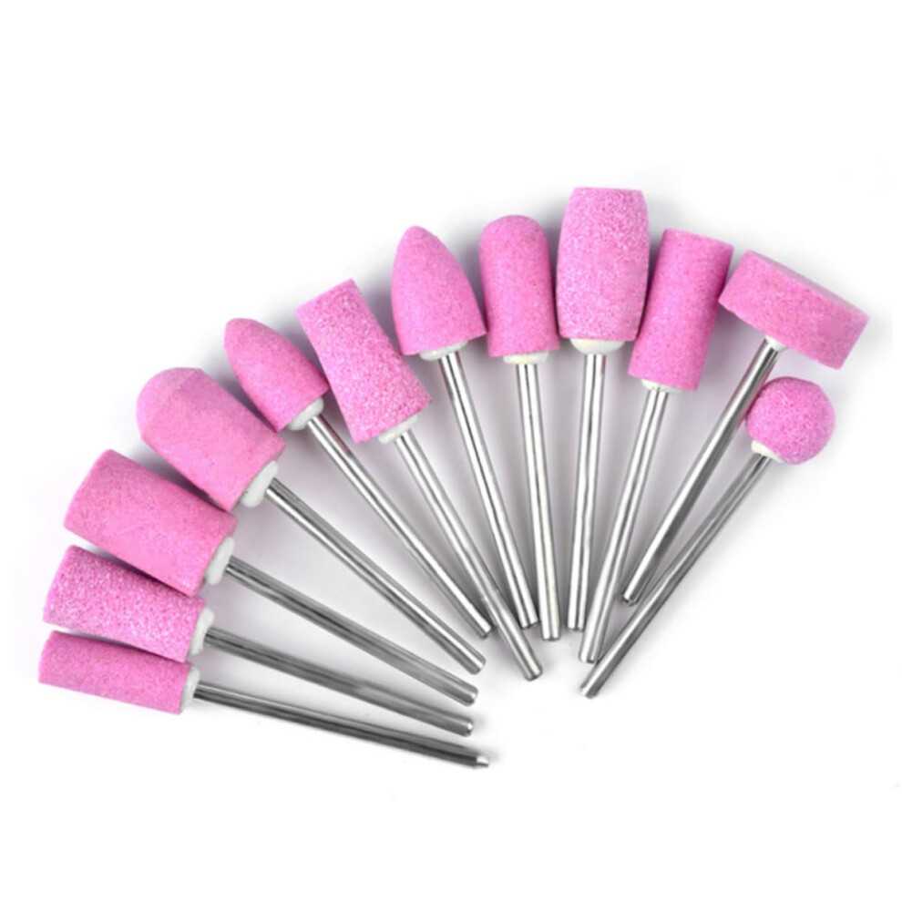 Pink 12Piece Nail Drill Bits Set For Precise Cuticle Cleanup And Salongrade Nail Care