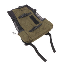Grass Green Nylon Pet Carrier Backpack for Outdoor Cycling, Portable & Breathable