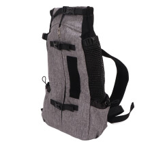 Pet Carrier Backpack for Outdoor Cycling, Grey, Nylon, Portable