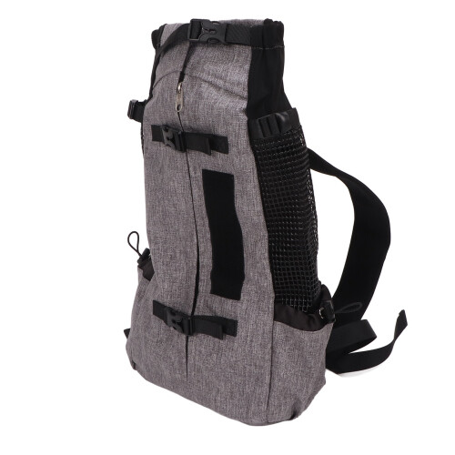 Pet Carrier Backpack for Outdoor Cycling, Grey, Nylon, Portable