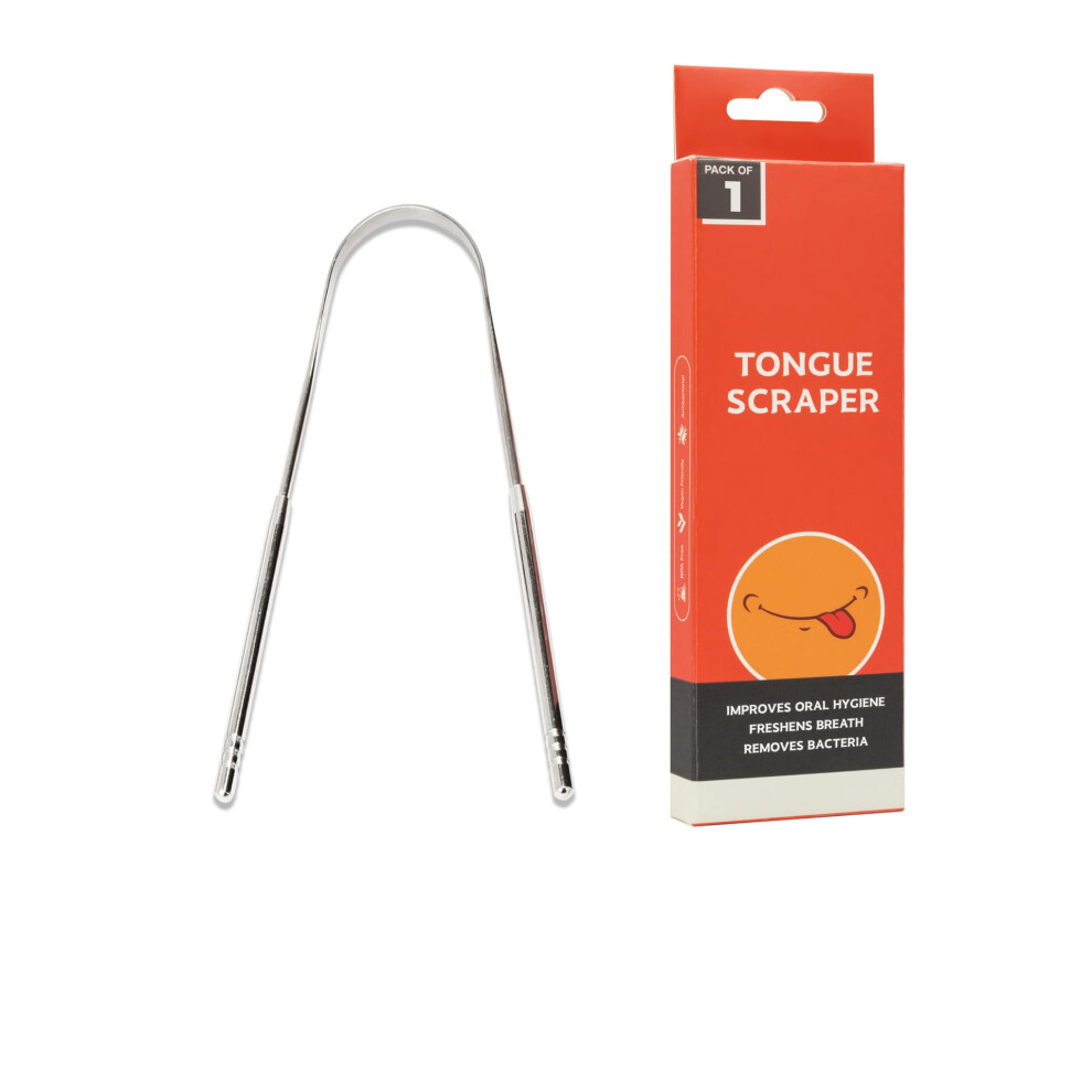 Tongue Scraper for Adults Stainless Steel Tongue Cleaner UShaped Design Fresher Breath with Travel Case