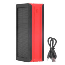 50000mAh napelemes külső akkumulátor 32 LED-es fénnyel, fekete és piros