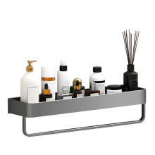 Wisząca półka łazienkowa aluminiowa, szara, 30 cm