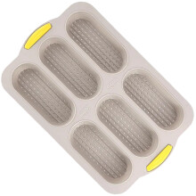 Efficient 6 Well Silicone Hot Dog Maker Ovenproof-brown
