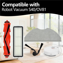 9PCS Replacement Parts Main Side Brush Hepa Filter Mop Cloth Compatible with Robot Vacuum S40/OV81 Vacuum Cleaner Accessories