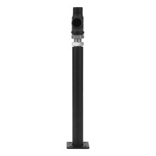 Braț de duș retractabil, negru, oțel inoxidabil 304, G1/2