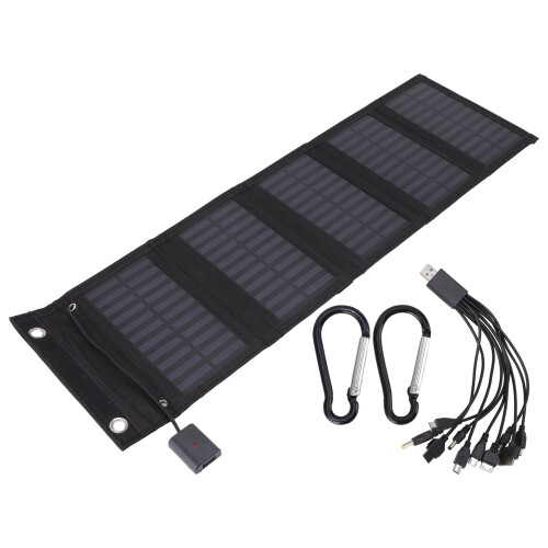 15W foldbart solpanel – vandtæt, USB-udgang, bærbar