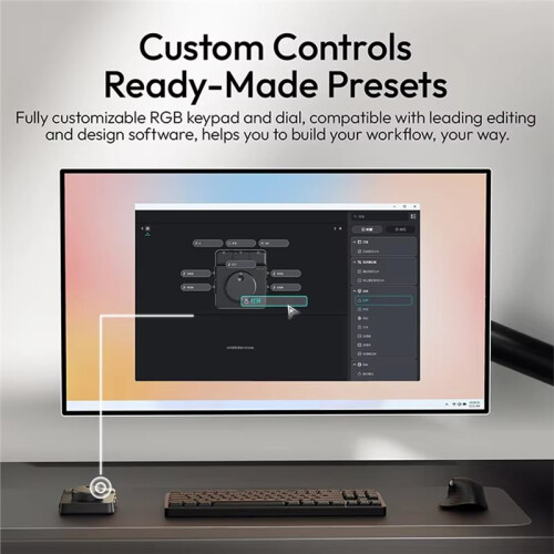 D100H Dial  Controller for Video&Photo Editing Dial RGB Keypad Controller for Light System Intelligent Studio 1