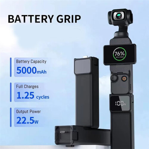 For  Osmo Pocket 3/4 Battery Handle with Base Built-in 5000mAh Extra Battery Accessories Original Replacement 1
