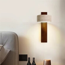 Japanese Rotatable Wood Wall Lamp Yellow Cave Stone Wabi Sabi Living Room Hallway Staircase Bedroom Bedside Wall Sconce